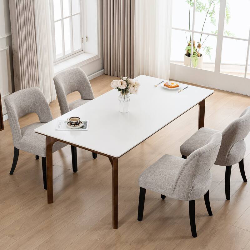 Set of 2/4/6 Modern Fabric Upholstered Dining Room Chair Kitchen Chairs with Wood legs