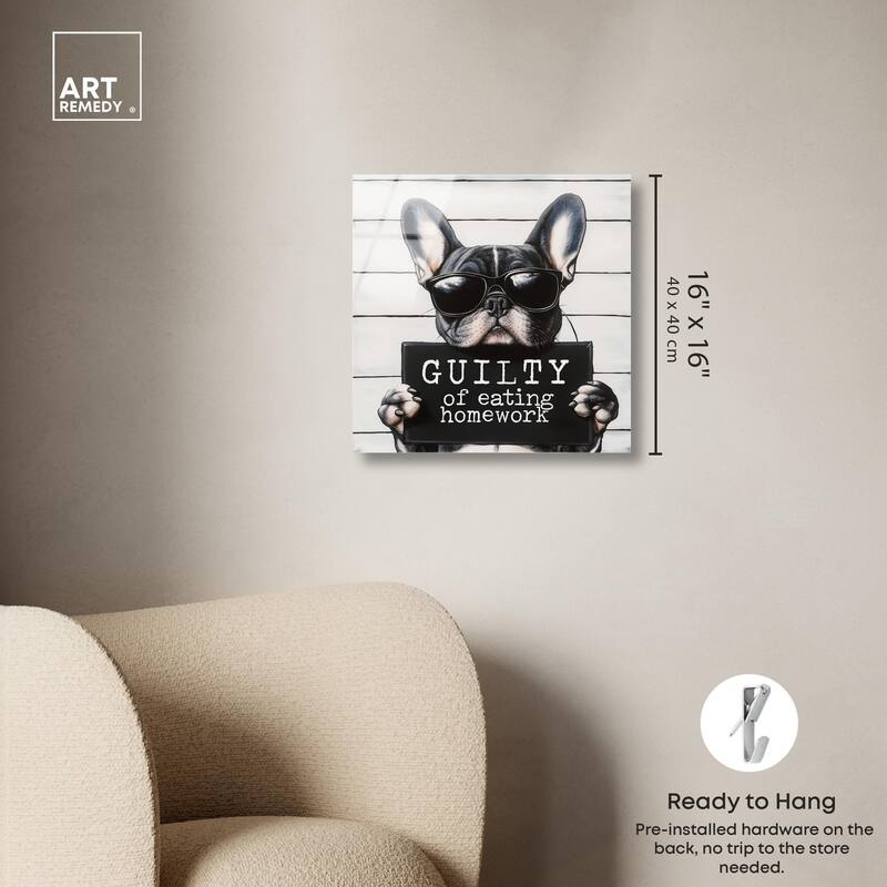 Guilty of Eating Homework Acrylic by Art Remedy, Ready to Hang