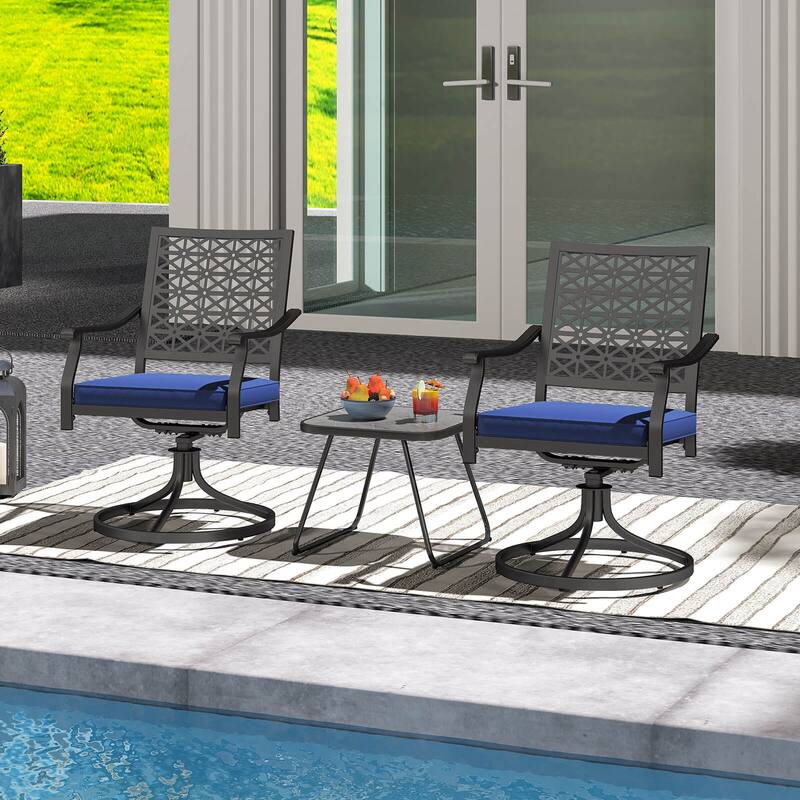 Costway 4 PCS Outdoor Swivel Chairs Patio Dining Chairs with Padded - See Details