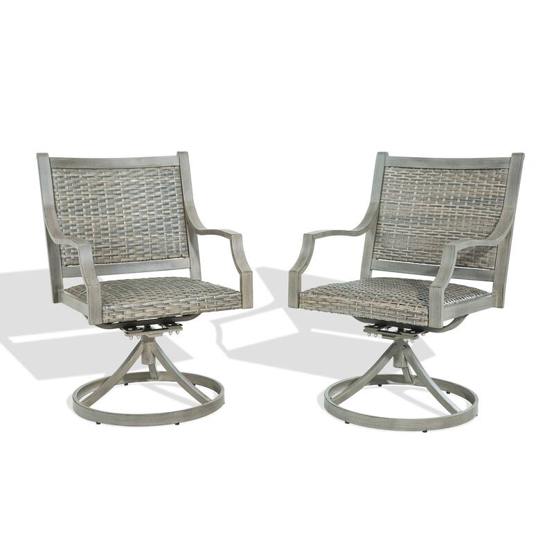 All-Weather Wicker Patio Chairs, Padded Outdoor Dining Set, Rattan Design