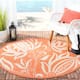 SAFAVIEH Courtyard Leatrice Indoor/ Outdoor Patio Backyard Rug - 6'7" x 6'7" Round - Terracotta/Natural