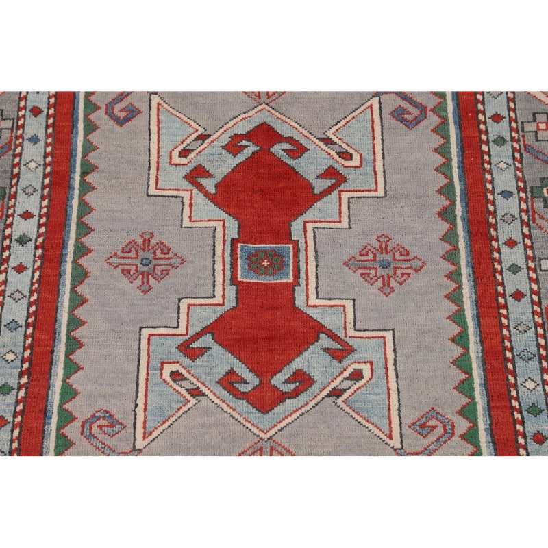 Kazak Foyer Rug Handmade Bedroom Wool Carpet - 3'6" x 4'11"