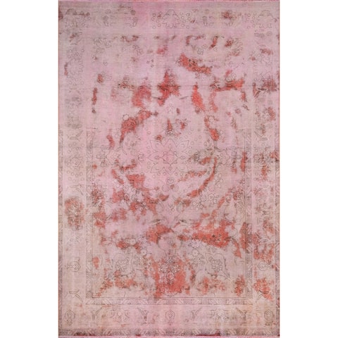 Momeni Heirlooms Vintage Overdye Hand Knotted Wool Pink Area Rug - 6'4" X 9'6"