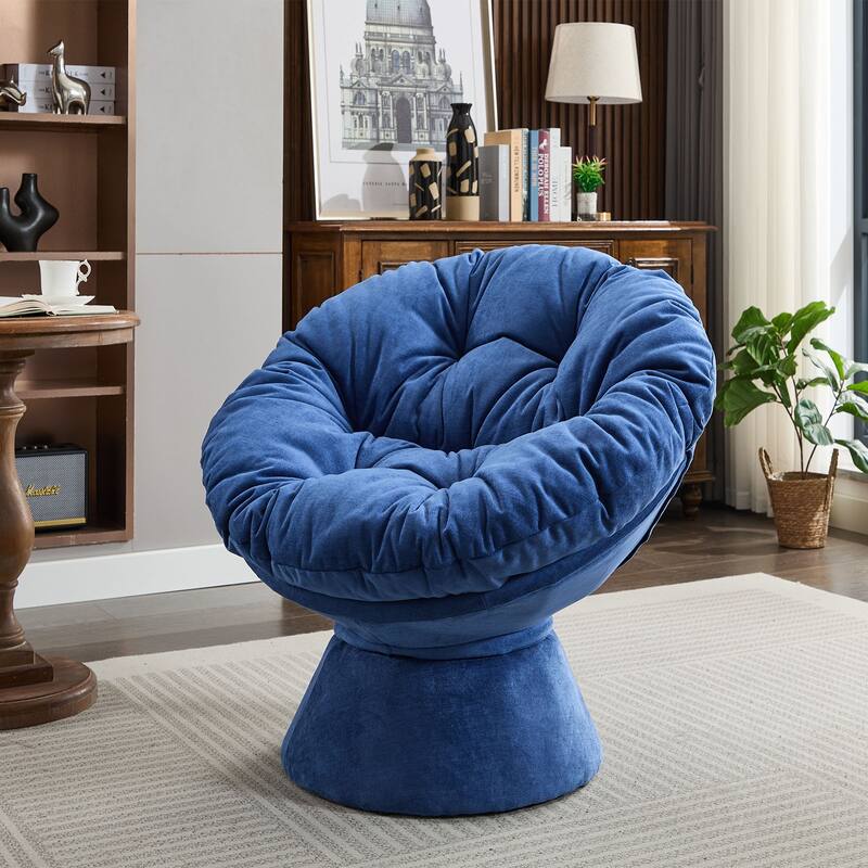 Oversized Swivel Accent Chair, 360-Degree Swivel Barrel Chair, Papasan Chair for Living Room and Bedroom Comfort