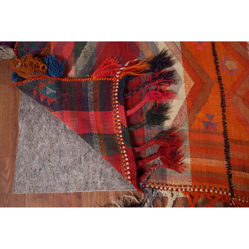 Tribal Kilim Persian Antique Runner Rug Flatweave Wool Carpet - 4'10"x 15'8"