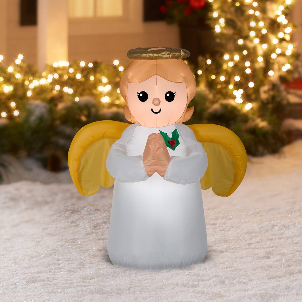 Gemmy Christmas Airblown Inflatable Angel , 3.5 ft Tall, Multicolored