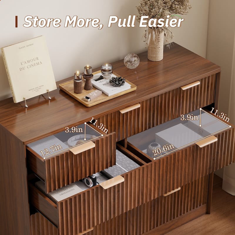 Modern Wooden 9-Drawer Dresser with Ample Storage