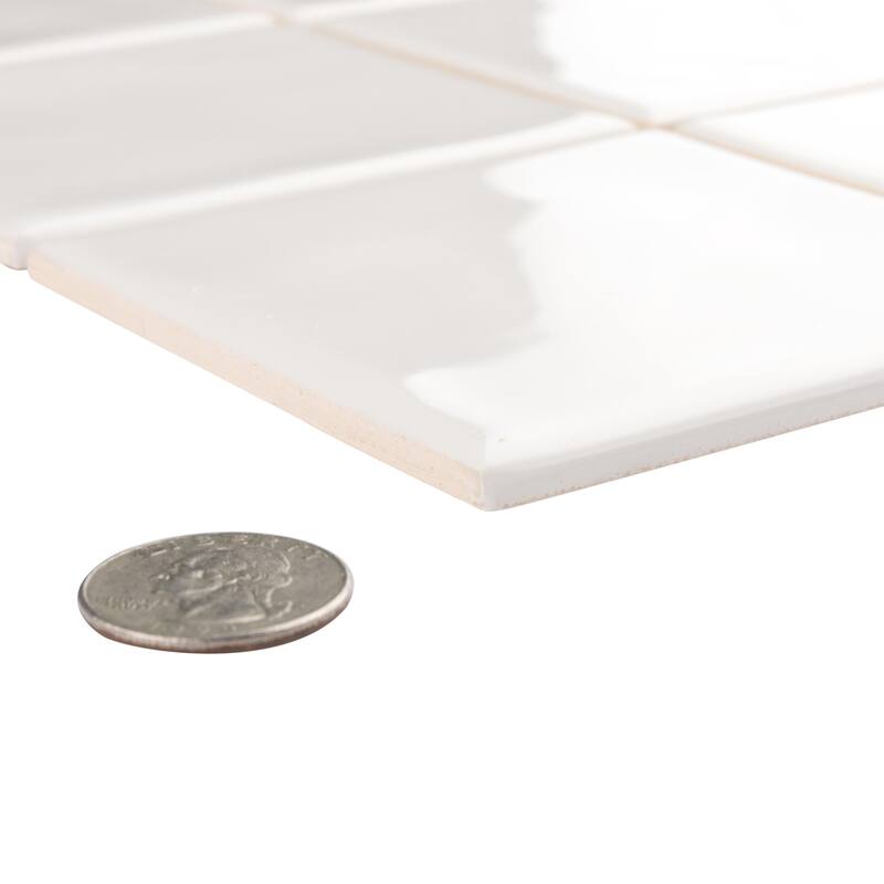 Merola Tile Twist Square Soft Cream 11-3/4" x 11-3/4" Ceramic Mosaic Wall Tile