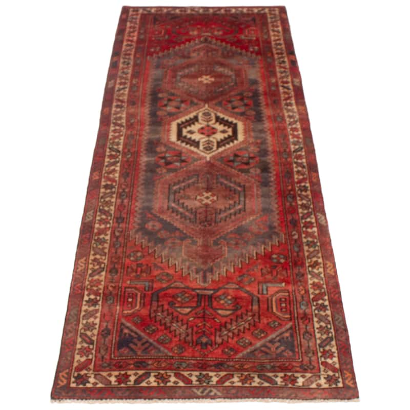 ECARPETGALLERY Hand-knotted Anadol Red Wool Rug - 3'3 x 10'0