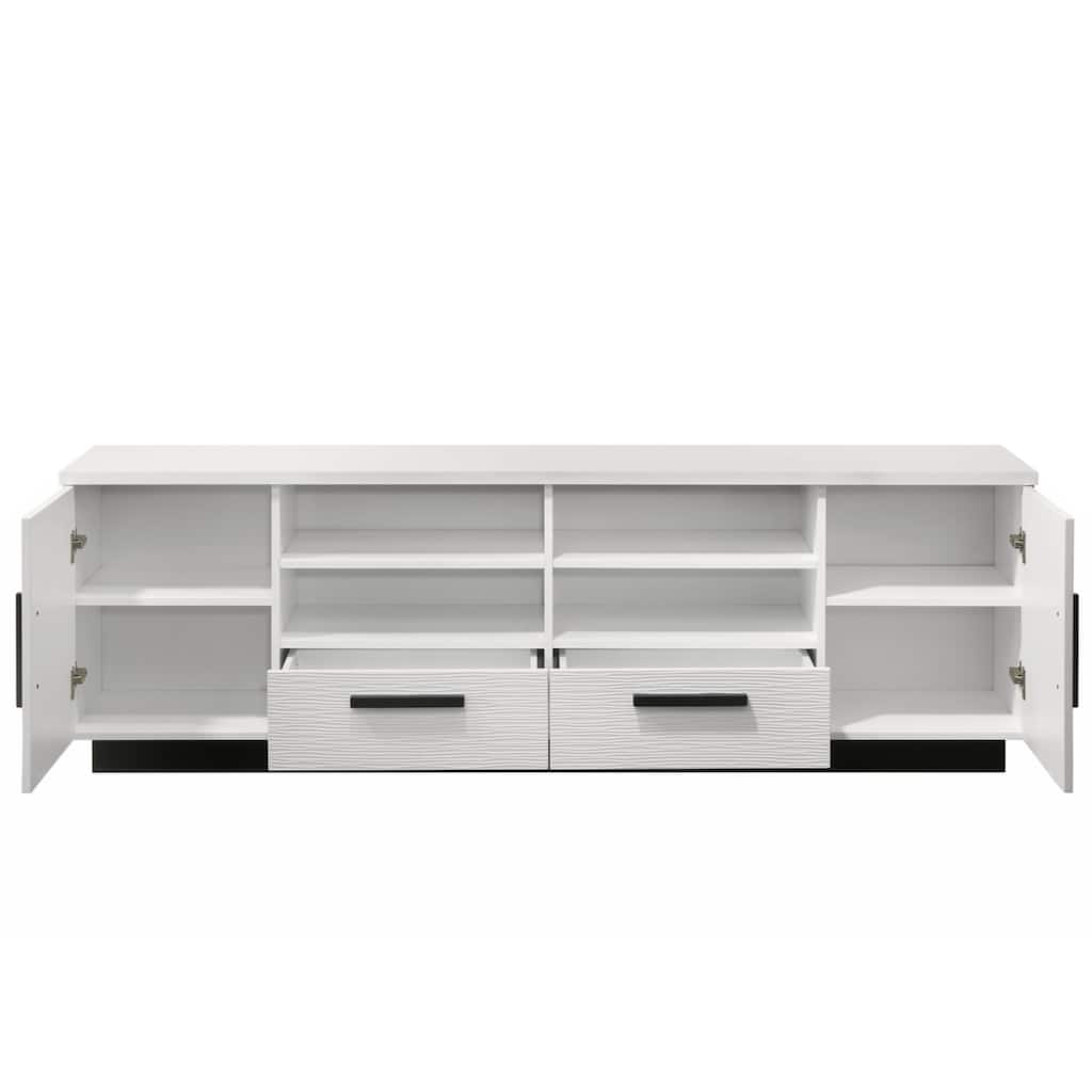 Matilda 70.5" White Finish TV Stand with Drawers
