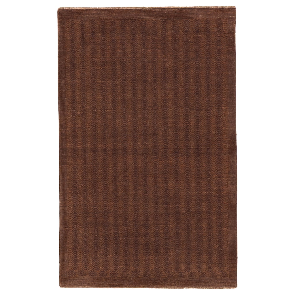 ECARPETGALLERY Hand-knotted Peshawar Ziegler Brown Wool Rug - 4'0 x 6'2