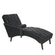 preview thumbnail 7 of 27, Chaise Lounge Arm Chair with Pillow and Wood Legs,Accent Soft Chair with Tufted Back and Arm,Upholstered Chaise Couch Chair