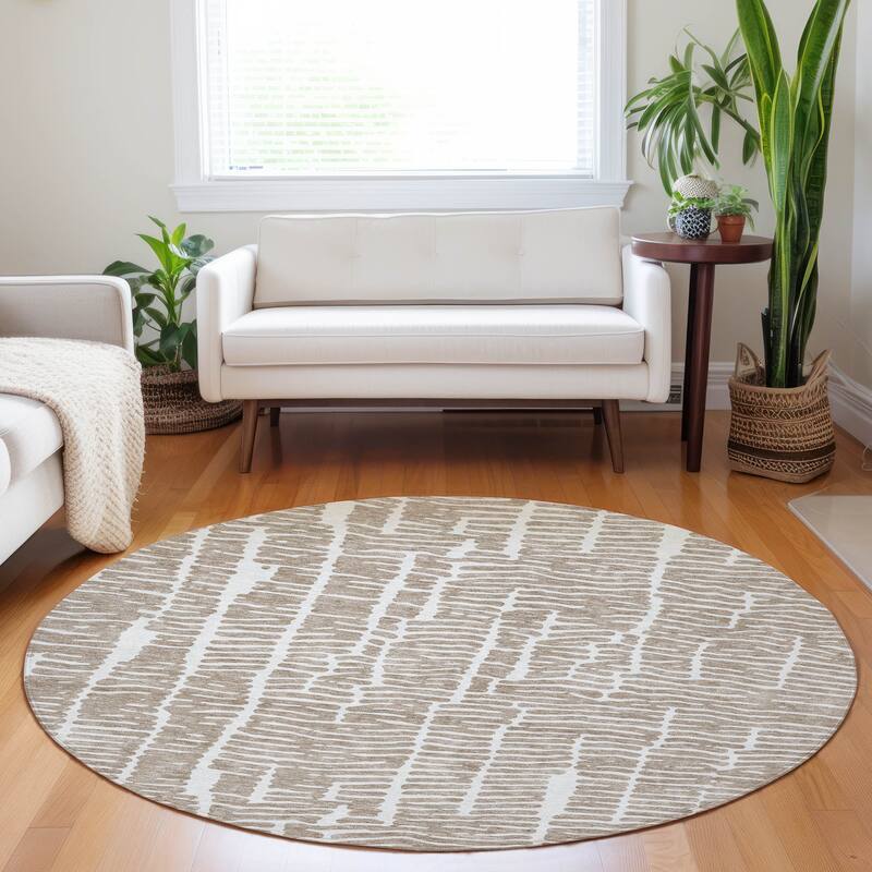 Machine Washable Indoor/ Outdoor Chantille Modern Abstract Rug