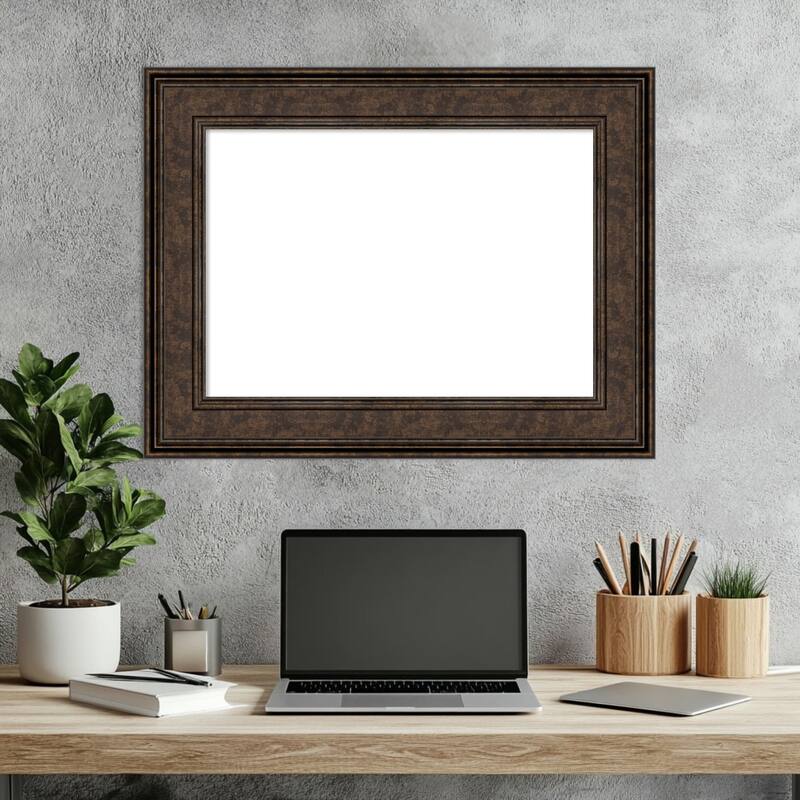 Amanti Art Ridge Black Framed Dry Erase Magnetic Board