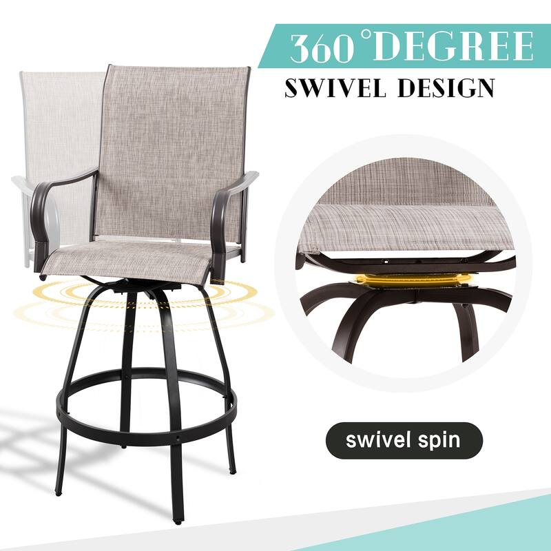 Futzca Patio Swivel Bar Bistro Set or Swivel Bar Stools