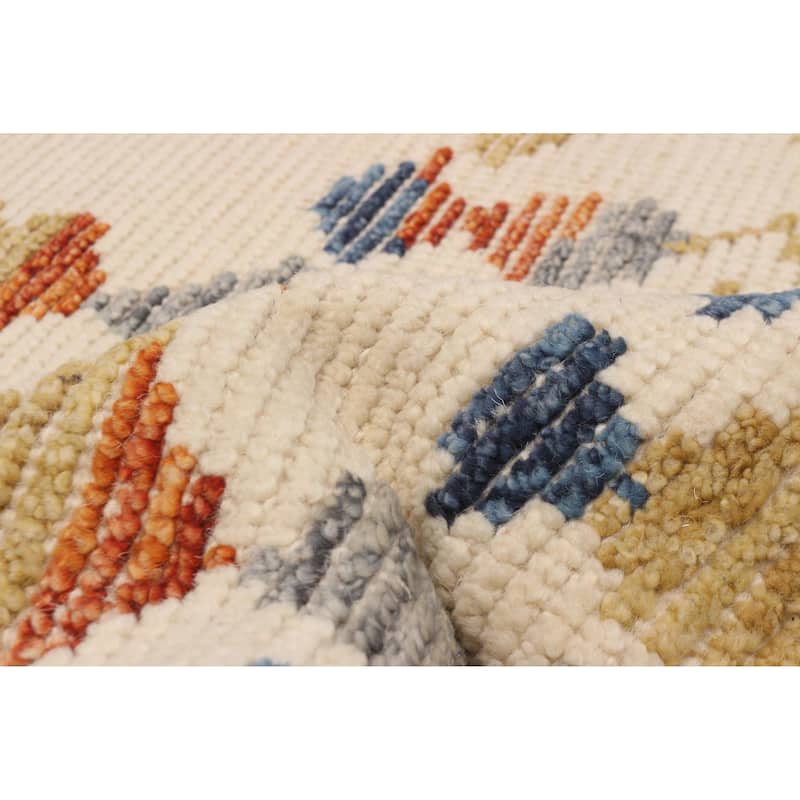 ECARPETGALLERY Hand-knotted Tangier Cream Wool Rug - 5'1 x 7'10