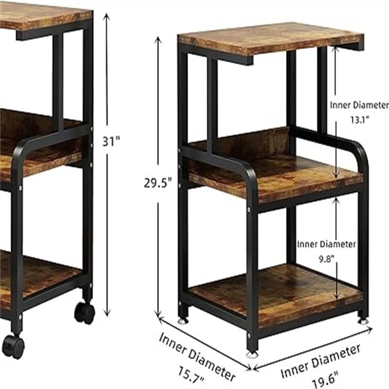 Printer Stand for Home Office Organization - 15.7"D x 19.6"W x 29.5"H