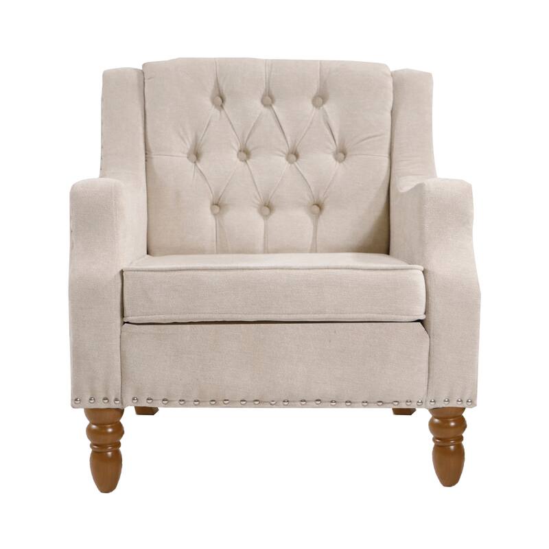 Ailsa Button-Tufted Upholstered Accent Chair by GDFStudio - 25.90"L x24.80"W x 29.50"H