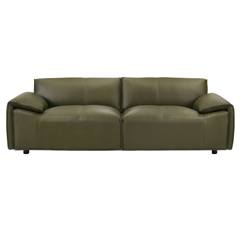 Tanner Top Grain Leather Loveseat, Sofa, or Living Room Set with Padded Arms