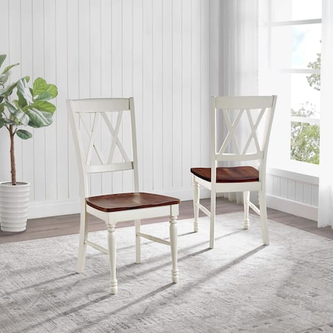 Shelby Cherry/Antique White Wood Dining Chair (Set of 2) - 17.75 "W x 23.5 "D x 39 "H