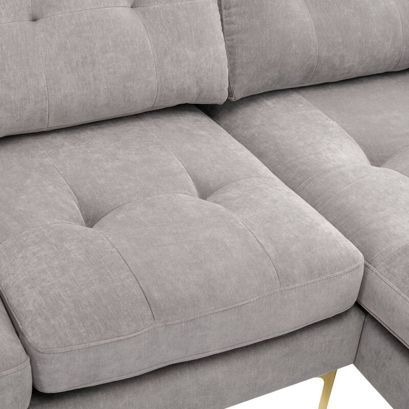 110" L-Shape Convertible Sectional Sofa Couch