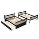 preview thumbnail 4 of 7, Full Over Full Bunk Bed With Trundle,Convertible Platform Bed for home