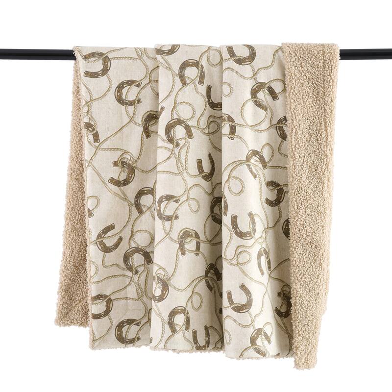 Tasha Polizzi for Paseo Road Western Design Teddy-Backed Bouclé Plush Throw, 50" x 60" - Pierre Equestrian