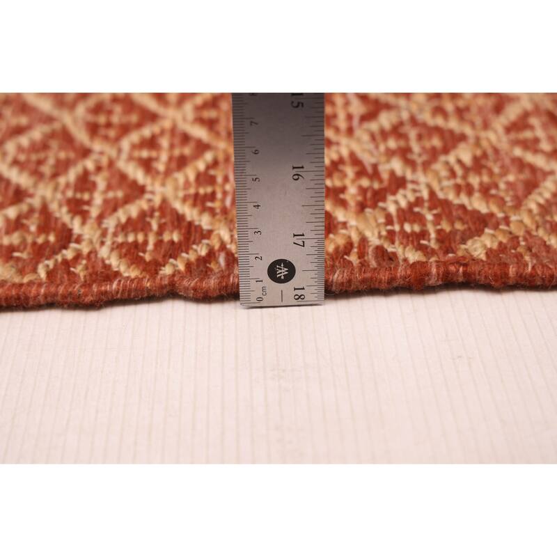 ECARPETGALLERY Flat-Weave Palas Denizli Dark Red Kilim - 5'2 x 7'5