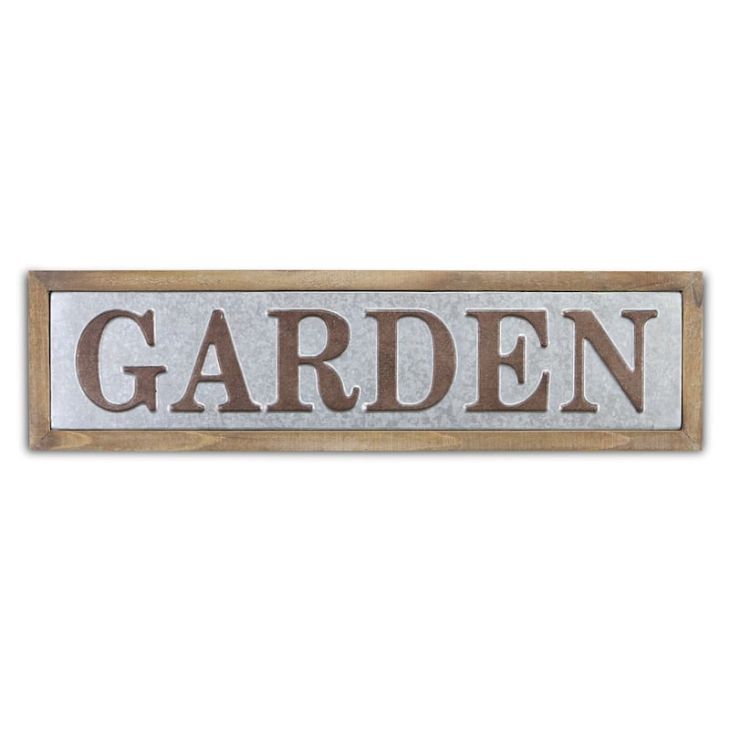 Brown Metal Garden Horizontal Wall Sign - On Sale - Bed Bath & Beyond ...