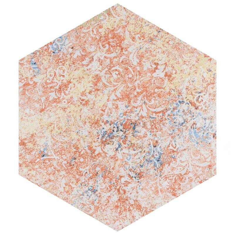 Merola Tile Emotion Hex Red 9-7/8" x 11-1/4" Porcelain Floor and Wall Tile