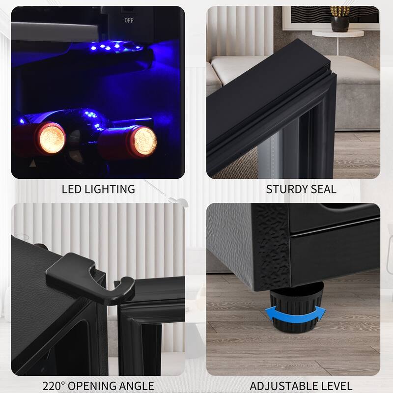 4.5 Cu.Ft Mini Fridge with Freezer, Compact Single-Door Refrigerator with LED Light