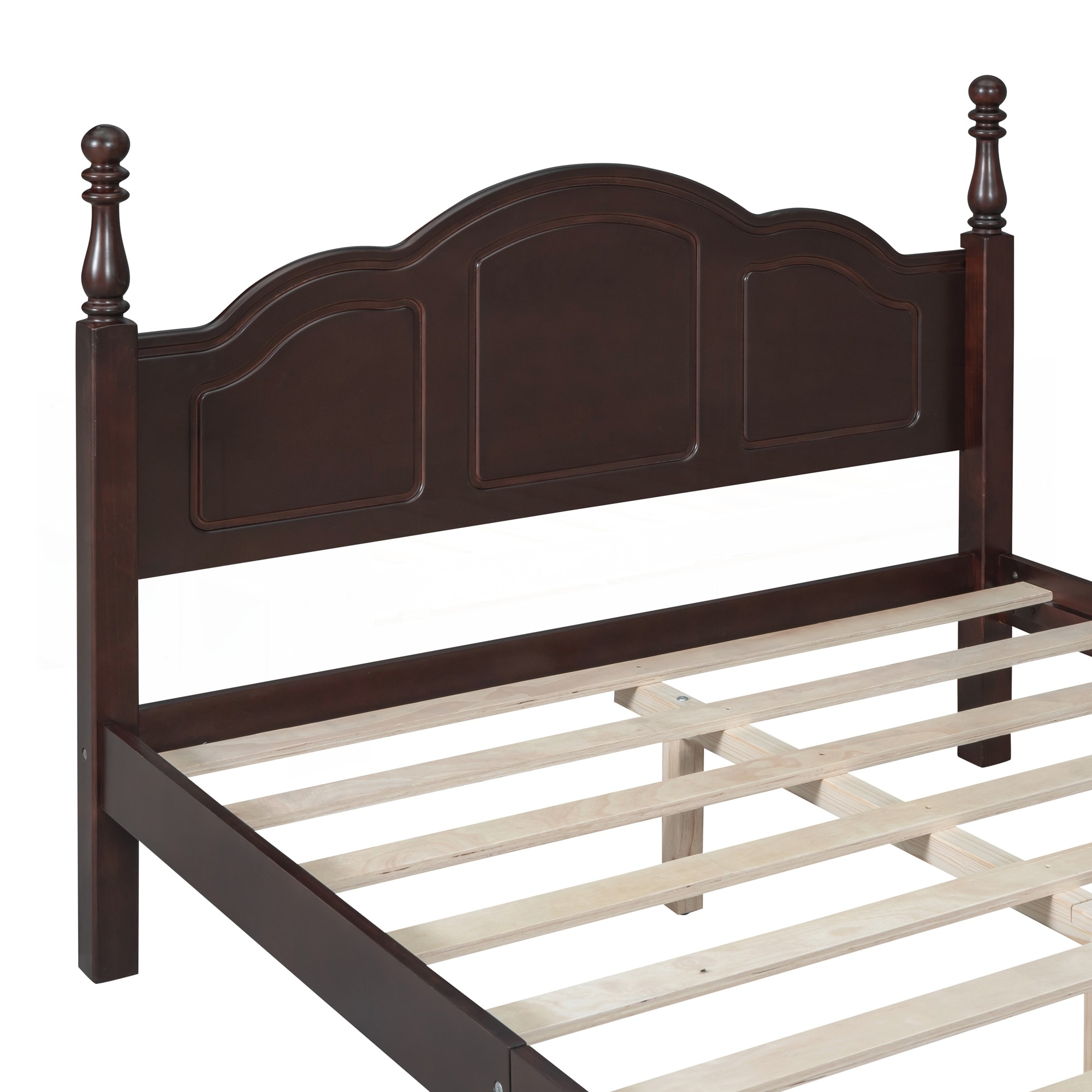 Retro Style Full Size Wood Platform Bed Frame