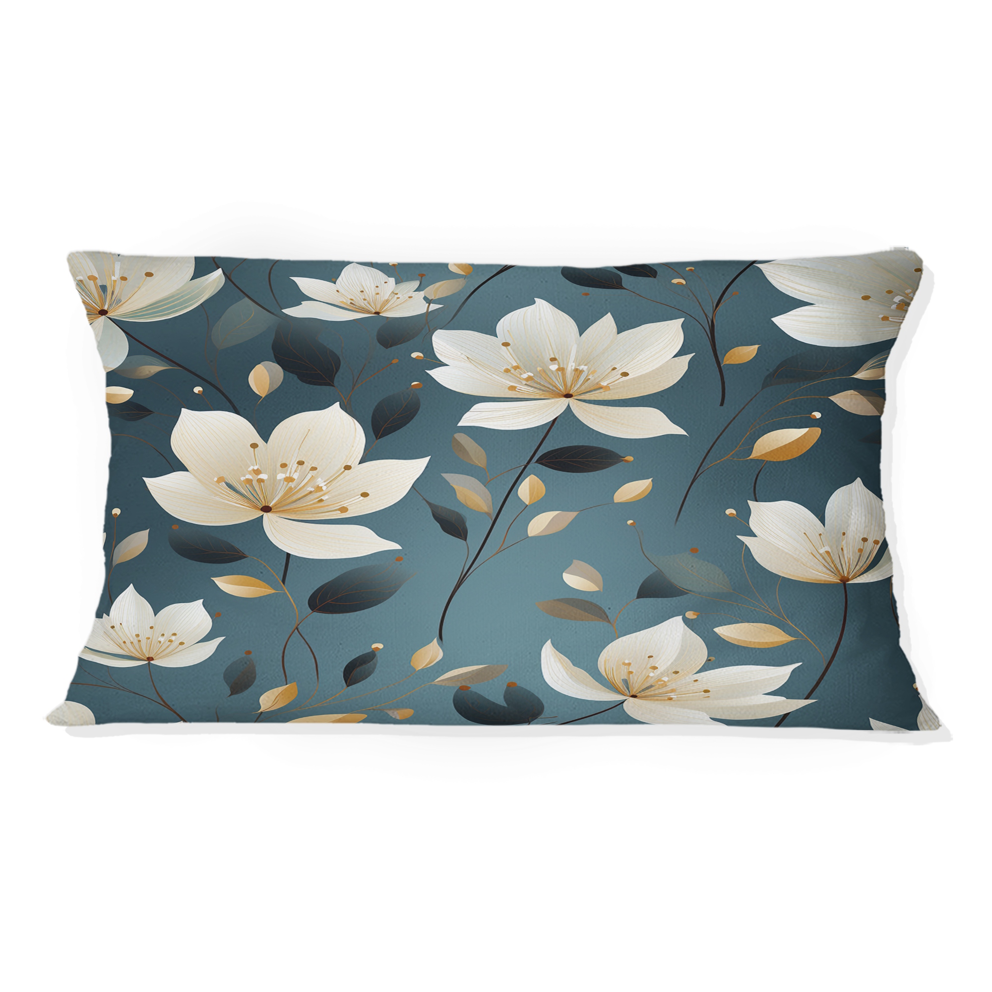 Design Art Elegant Floral Pattern Floral Printed Throw Pillow