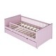 preview thumbnail 14 of 13, Low Profile Twin Size Kids Platform Bed with Guardrail, Multifunctional Wood Bed Frame with Trundle Bed