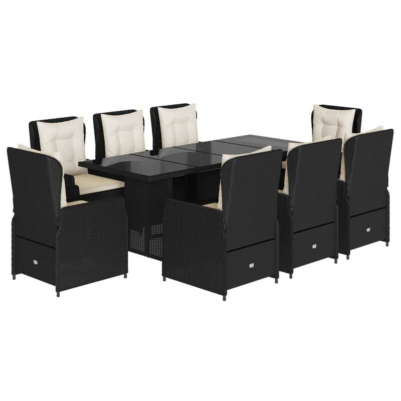 vidaXL Garden Dining Set Black, Cream White - 31.5 x 74.8 x 29.1 in