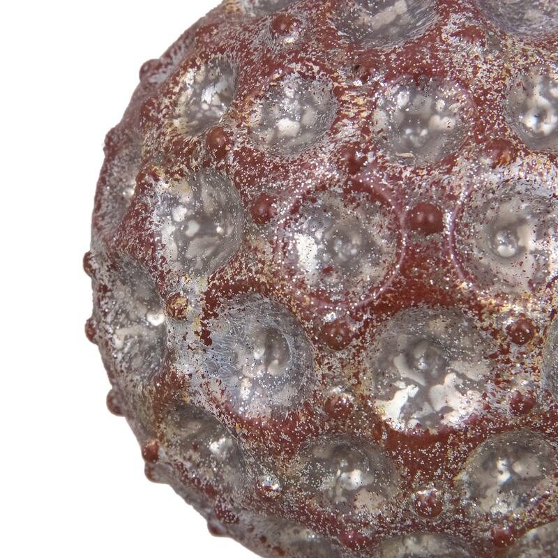 Mercury Silver Distressed Glass Christmas Ball Ornament 3.5" (88mm)