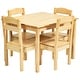 preview thumbnail 2 of 8, Gymax Kids 5 Piece Table Chair Set Pine Wood Children Play Room