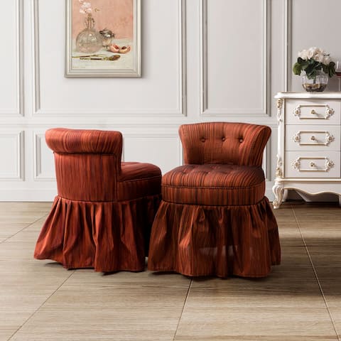 Dami Vanity Stool with Tufted Back and Seat Set of 2