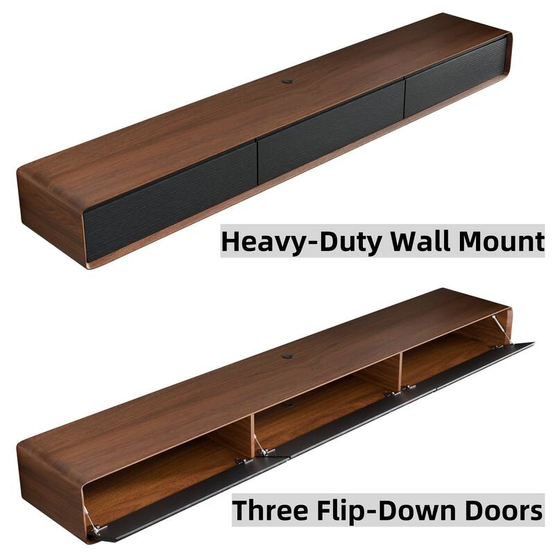 Modland 78" Modern Floating TV Stand Wall Mounted Media Control Center for Living Room - 78