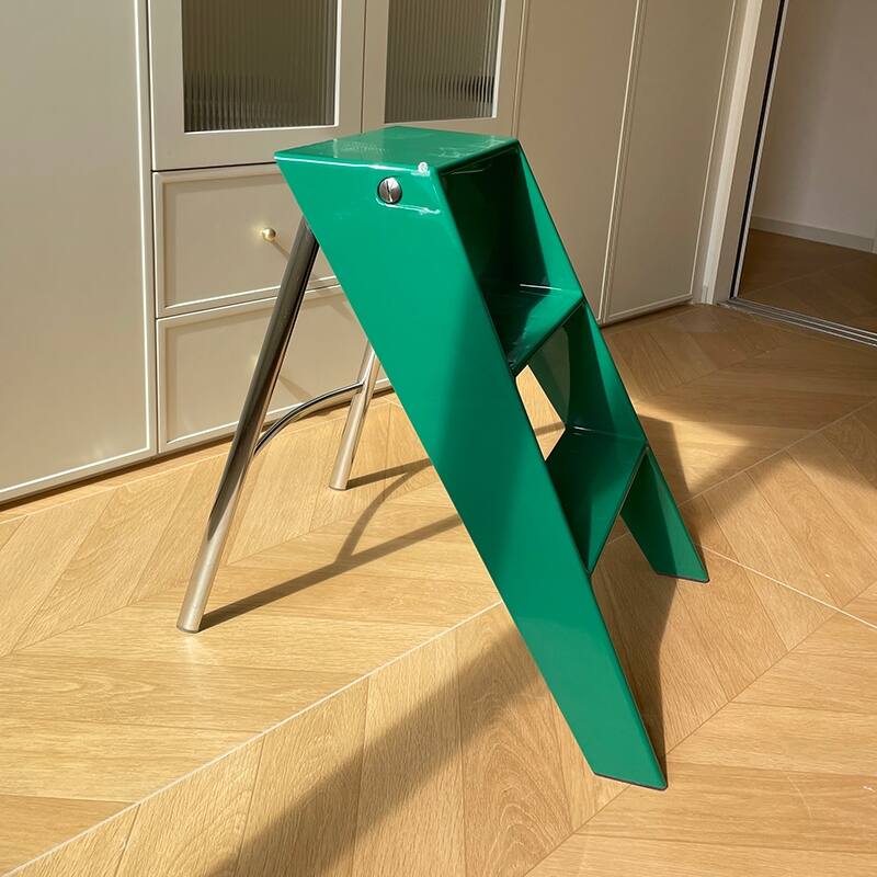 Home folding ladder frame indoor multi-functional thick folding ladder stool simple creative anti-slip edge table ladder frame