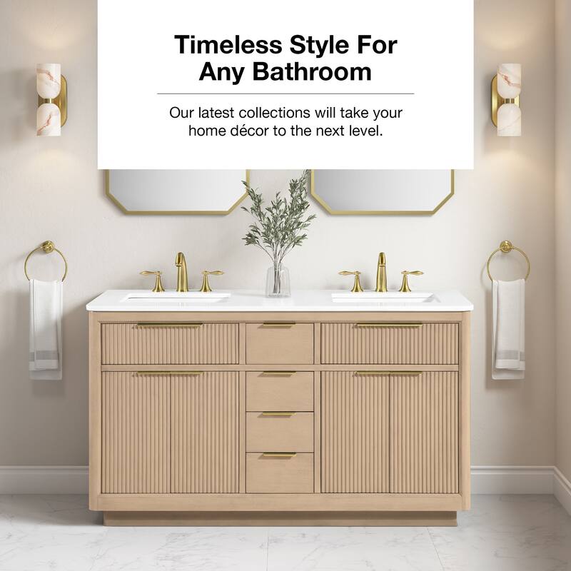 OVE Xander Bathroom Vanity with White Engineered Stone Top