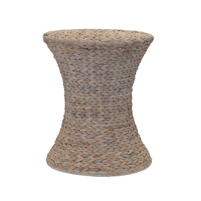 Household Essentials Handwoven Wicker Stool with Hourglass Shape