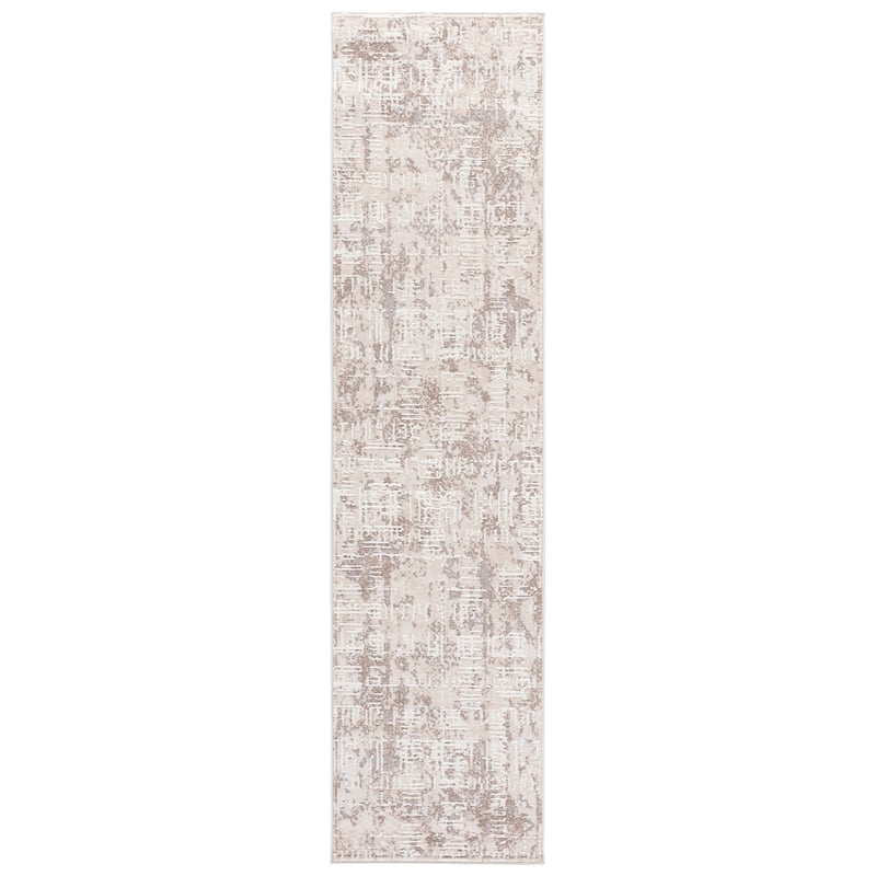SAFAVIEH Sydney Saudina Modern Abstract Rug - 2' x 8' Runner - Beige/Brown Grey