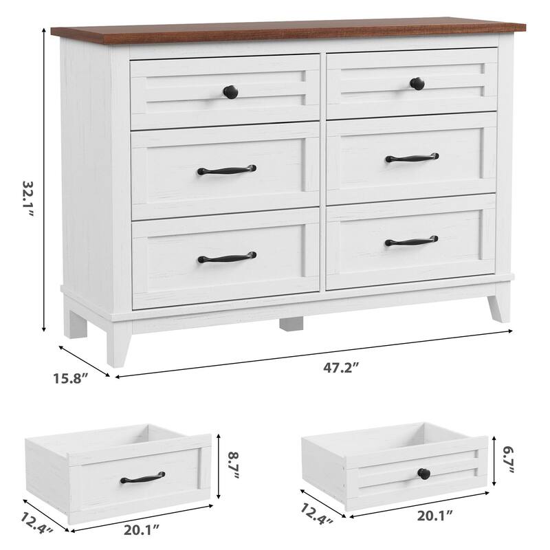 47" Wide Drawer Dresser, with Storage Freestanding