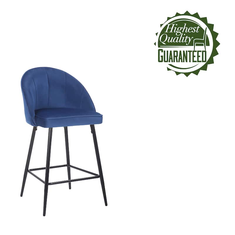 Porthos Home Freya Velvet and Metal Counter Stools (Set of 2)