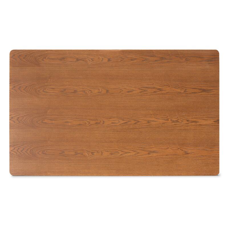 Theresa Mid-Century Modern 5-Piece Wood Dining Set-Greyish Beige