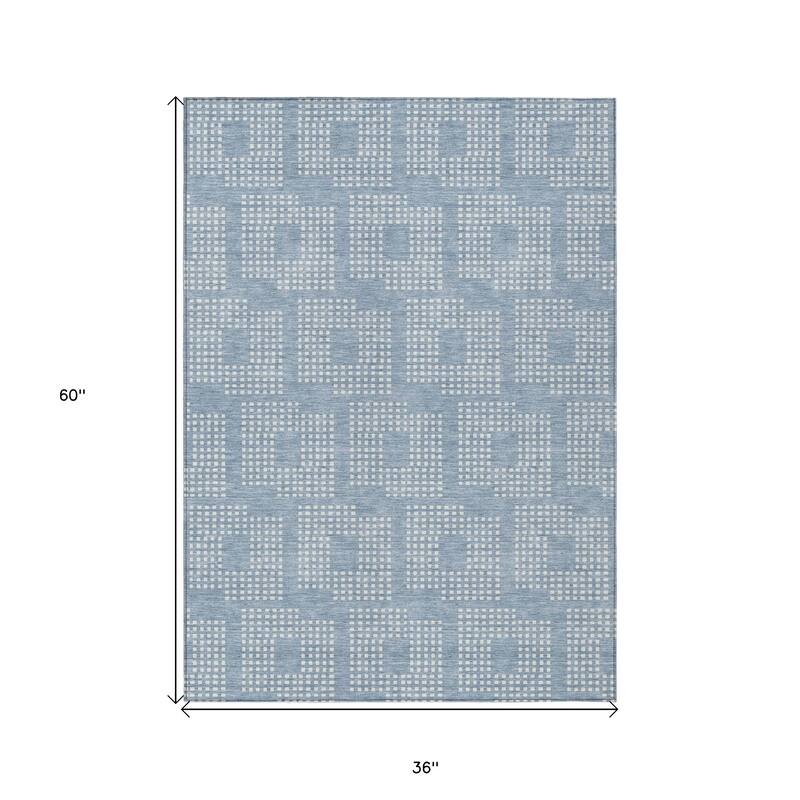 HomeRoots Geometric Transitional Rectangle Outdoor Rug