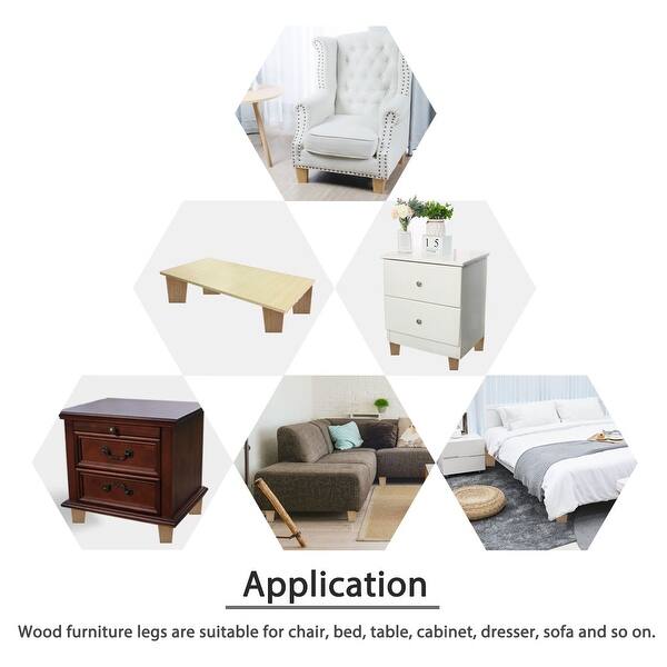 Shop 4 7 Wood Furniture Leg Square Tapered Couch Feet Replacement 4pcs 4pcs Wood Color Overstock 28765238