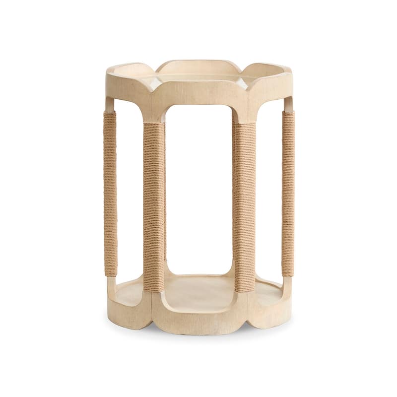 Salt Life Home Sunset Cove Sanibel Brown Drum Table - 18''W x 18''D x 24''H