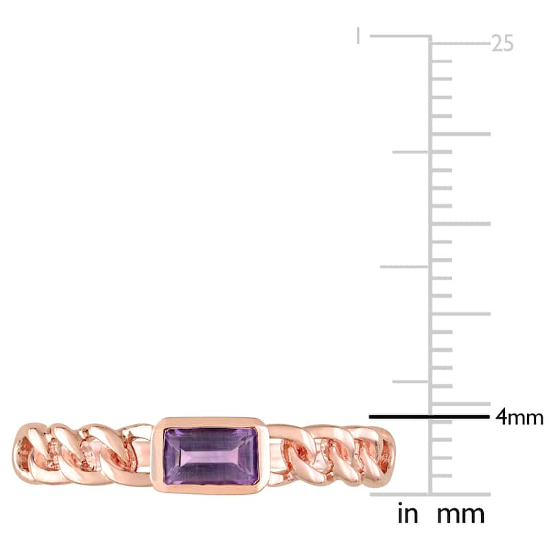 Miadora 1/3 CT TGW Amethyst-Africa Fashion Ring 14k Pink Gold